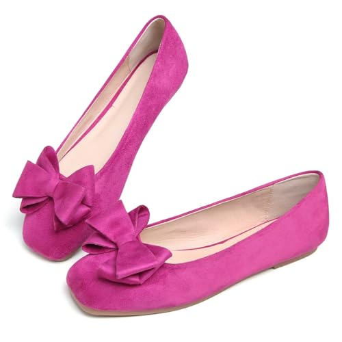 Image of Dear Time Women's Flats Shoes Bowknot Dressy Ballets Loafers Wedding Business Casual Walking Shoes