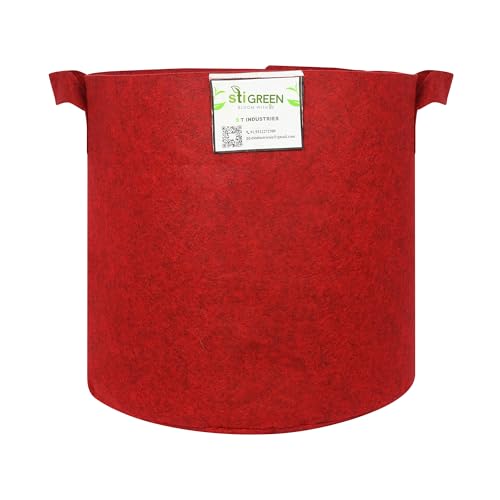 Image of Geo Fabric Grow Bags for Plants 15X15 Inch (Pack of 1) | 400 GSM Heavy Duty UV-Protected Round Maroon Colour Plant Bags for Terrace and Vegetable Gardening | Strong & Reusable|