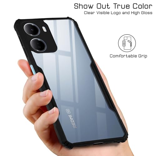 Image of Jkobi Hybrid Back Cover Case for Redmi 15A 5G (Shockproof with Polycarbonate Clear Panel | Professional Black)