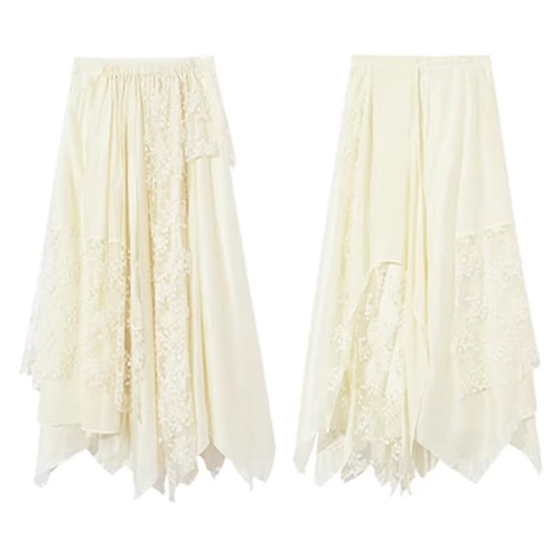 Heavy Embroidered ​​Skirt for Women in Spring Design Irregular Skirt3