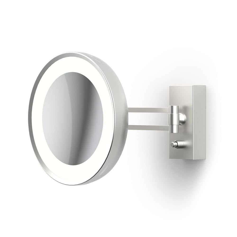 Decor Walther BS 36 - Espejo de pared (LED, níquel satinado, 7 aumentos)