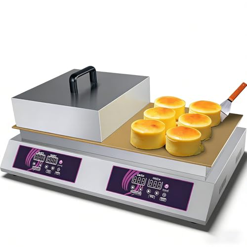 Máquina comercial para hacer soufflé, máquina eléctrica para hacer dorayaki, máquina para hacer panqueques con 2 placas de cobre antiadherentes, máquina para hacer soufflé dorayaki(Double Board)
