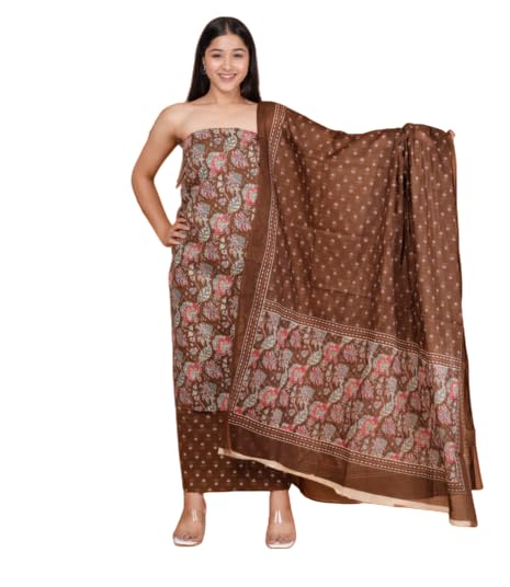 Cotton Traditional Style Printed Salwar Suit Material, Unstitched 3-Piece Set with Dupatta,-image-38