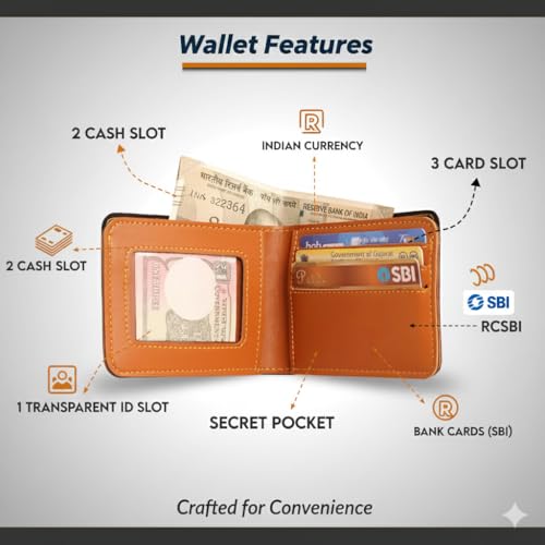 Image of Customised Men's Wallet | Personalised Name Printed | Vegan Faux Leather Slim Wallet for Men | Gift for Husband & Boyfriend