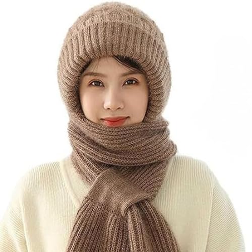 Winter Warm Knitted Hat Scarf Set with Ear Protection, Windproof Beanie Cap and Matching Neck Scarf, Soft Thermal Knit Winter Headwear for Men Women Outdoor Cold Weather-image-13