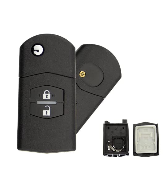 Guscio Chiave Telecomando Compatibile con Mazda 2 3 5 6 M6 RX8 MX5 Cover Scocca Ricambio (2 Tasti)