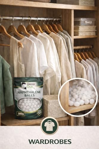Image of Naphthalene Balls | 600 Grams (3 x 200g Packs) | Clothes Protection & Insect Repellent for Wardrobes & Cupboards