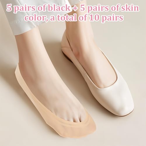 Vin Beauty 10 Pairs No Show Socks Womens for Flats Thin Ultra Low Cut No Show Socks Nylon Non-slip Invisible Lightweight Footies Sock for Women Flats Loafers Heels3