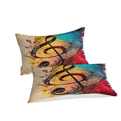 Parure de lit notation musicale 220x240 cm avec housse de couette en microfibre et fermeture éclair - 5