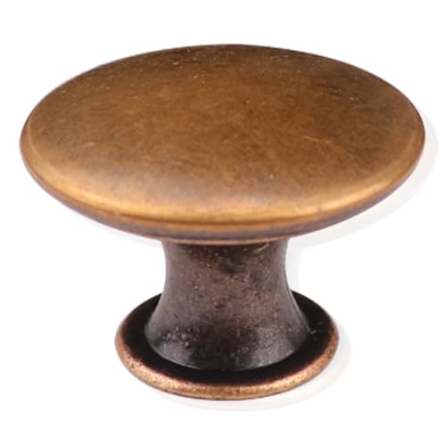 Cangder 12 Packs Antique Copper Kitchen Cabinet Knobs Furniture Cupboard Round Drawer Dresser Knobs Single Hole Drawer Pulls Handles for Closet Wardrobe Door Hardware