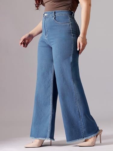 Image of Miss Chase A+ Women's Bootcut High Rise Regular Length Stretchable Denim Jeans
