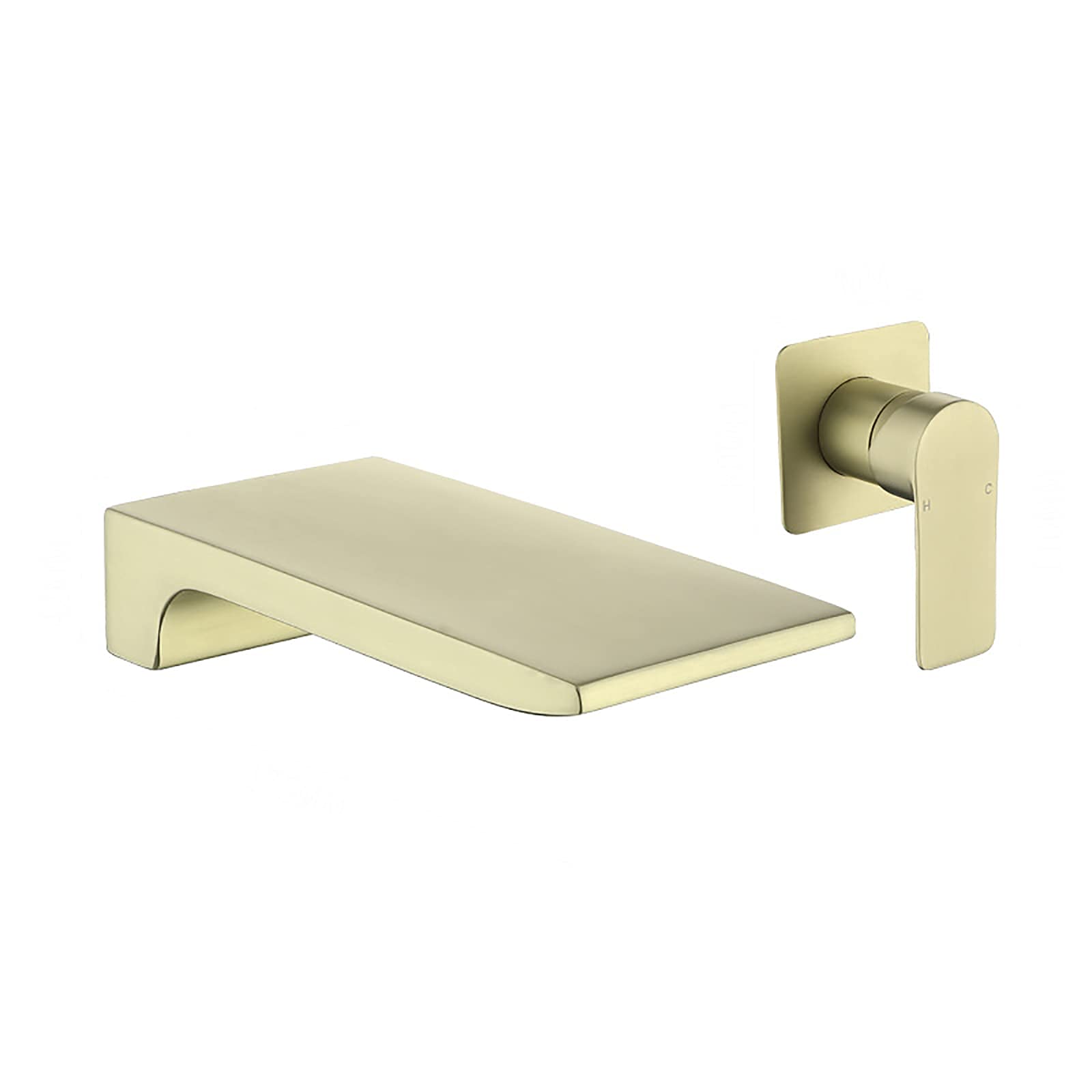 ZYCHSJXA Brushed Gold Basin Tap Waterfall Bathroom Hot and Cold Mixer Lavatory Single Handle Washbasin Sink Faucet Wall Mounted Vanity Faucet,D (Color : A)