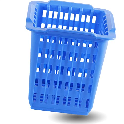Kerafactum Soporte para Cubiertos con Cesta y Secador - Bandeja de Goteo y Recipiente para Lavavajillas - Funda para Cesta de Cubiertos - Taza Azul