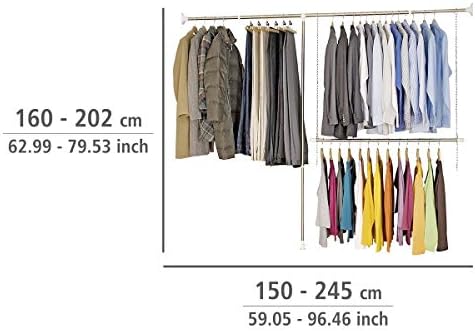 Brabantia Telescopic Clothes Rack System, Silver, 3-Piece