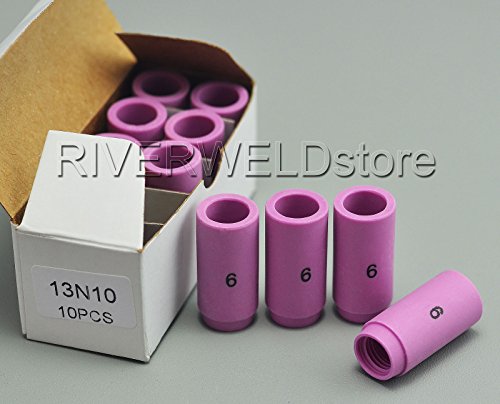 Image of RIVERWELD TIG Alumina Nozzle Ceramic Cups 13N10 6# 3 /8 inch 9.5mm 10pcs
