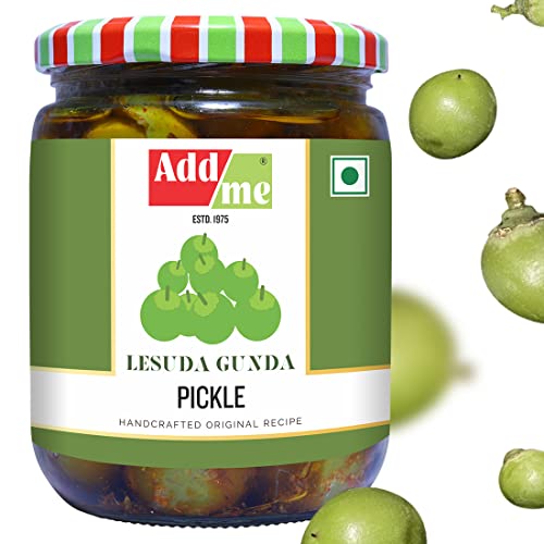 Image of Add me Lasode Gunda Pickle Achar 500gm Home Made Rajasthani lasoda Fruit Gujrati achar 500 gm Indian Gum Berry Glass Pack
