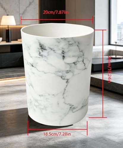 Caneca de basura redonda blanca 2 galones para baño miniatura 2