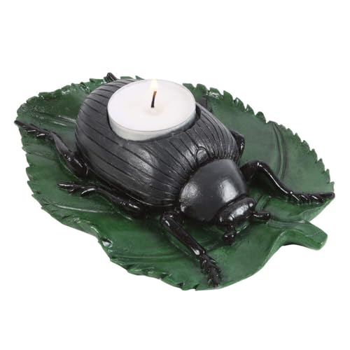 Portavelas con diseño de insectos inspirado en insectos, soporte para velas en forma de escarabajo, decoración única para velas, portavelas de té de insectos peculiares, accesorio de vela inspirado en