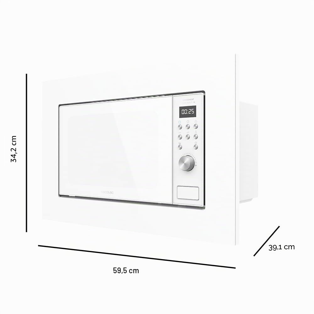 Cecotec Forno a Microonde digitale Grandheat 2000 bianco integrato. 700W, integrale, capacità 20 L, griglia 900 W, 9 funzioni preconfigurate, avvio rapido