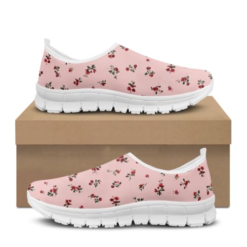 Lightweight Fashion Athletic Walking Sneaker Floral Print Pull Tab for Women Casual Footwear Shoes - Image 6