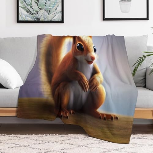 Couverture écureuil contre le froid pour canapé et lit en flannel douce