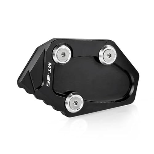ヤマハ ナイケン GT MT-03 ABS YZF R3 R25 オートバイCNCキックスタンドフットサイドスタンド延長パッド(Black 3)