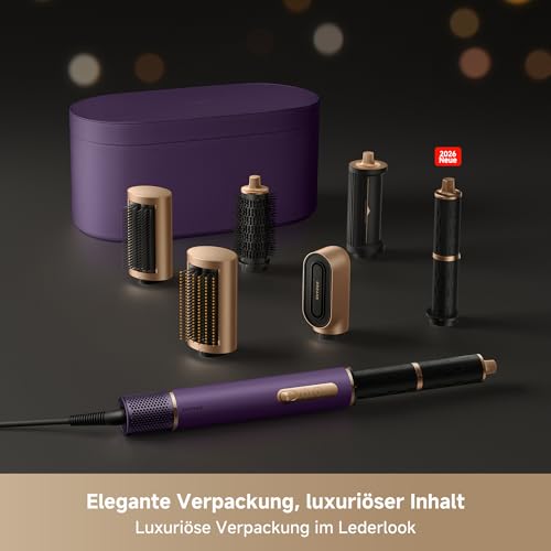 Dreame AirStyle Pro 2026 NEW, 7-in-1-Hairstyler, Schnelltrocknend, 2 Lockenaufsätze, Volumen für das Haar, glättende Bürste, Frizz-Reduzierung, Lederset, Airflow-Styling, Magnetdesign