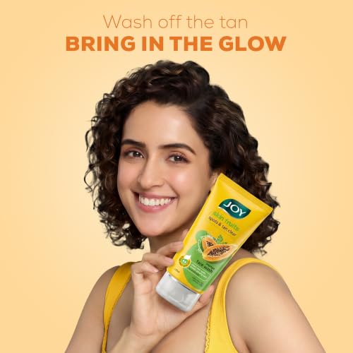 Image of Joy Skin Fruits Spots & Tan Clear Face Wash 100ml x2 | Enriched with Papaya & Vitamin C + A | For Healthy Glowing skin | Suitable for All Skin Types