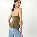 The Drop Women's Alejandra Strapless Corset Top, Capers Olive, M
