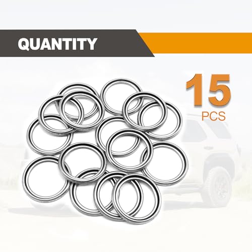 Image of Drain Plug Crush Washers Gasket and Front and Rear Differential Fill Compatible with 4Runner T undra T acoma S ienna FJ Cruiser Land Cruiser OEM # 12157-10010 (15PCS)