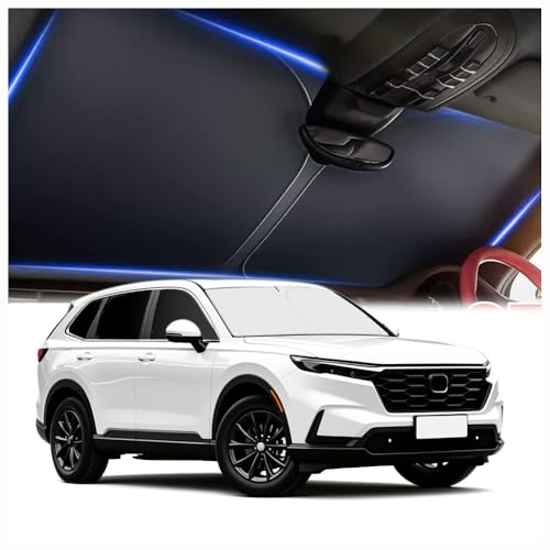 Image of Car Windshield Sun Shade Compatible with Honda CRV 2023-2026,Oxford Cloth Sun Shade for Car Windshield with Foldable Design,Windshields Cover Suns Shades for Blocking Heat with Storage Bag
