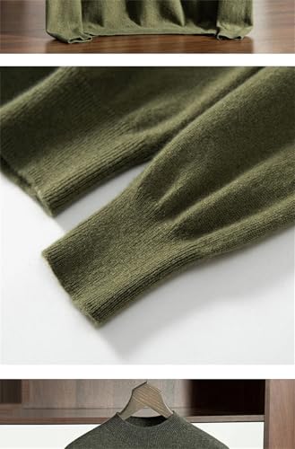 Dcvmvmn Men's Cashmere Sweater Half High Collar Solid Color Pullover Knitting Sweater2