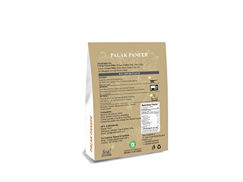 Image of Indian Kitchen Foods Jain (No Onion & Garlic) Palak Paneer - Freeze Dried, Gluten-Free, Ready-to Eat Indian Vegetarian Meal