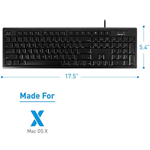 Macally Mac Wired Keyboard and a Silent Wired Mouse, Ultimate Office Duo