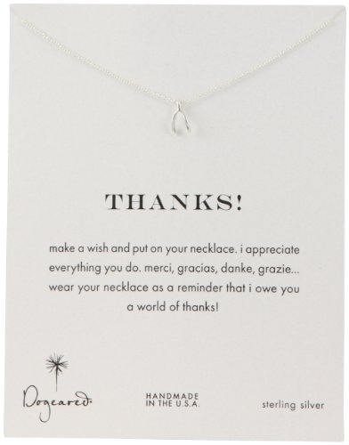 Dogeared Sterling Silver Thanks Reminder Necklace, 18
