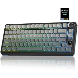 AULA S75 PRO Wireless Mechanical Keyboard with Screen&Knob, Tri-Mode Hot Swappable Gaming Keyboard 75%, Pre-lubed Switches, RGB Backlit, Side Printed PBT Keycaps, Creamy Sounding Computer Keyboards