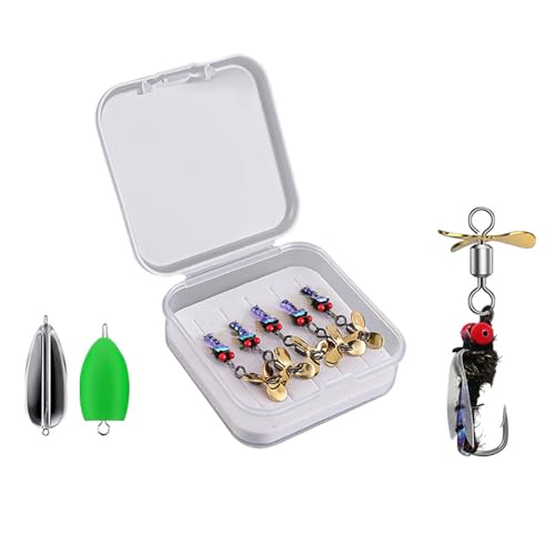 5Pcs Double Hook Fishing Lures Topwater Baits with Sharpened Crank Hooks Dry Fly Fish Lures Fishing Tackle Fly Fishing Baits Lur