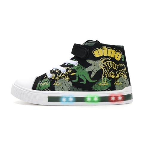 EUXTERPA Kids Light-Up Sneakers, Green Dinosaur, Toddler Size 10 by EUXTERPA - Used condition - US$18.80