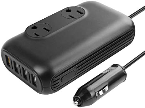 200W Car Power Inverter DC 12V to 110V AC Converter with 4 USB Ports Car Adapter Charger