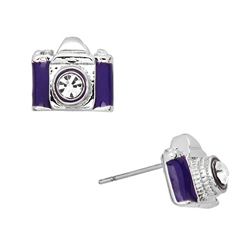 Liavy's Camera Fashionable Earrings - Enamel - Stud - Sparkling