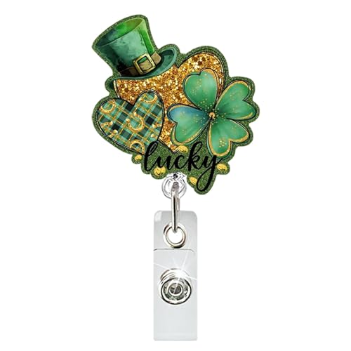 St. Patrick's Day Badge Reel with Clover & Heart Design