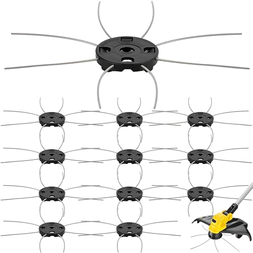 HeadAdnee 12 Pcs 8 String Trimmer Replacement Blades-Steel Wire Electric Weed Trimmer Head-Line Trimmer Head Weed Wackers Attachment for Cordless Grass Trimmer Weed Trimmer