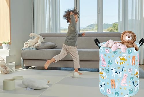 Image of Round Laundry Basket Storage Bins Nursery Hamper Gift Baskets for Home,Office,Home Decor