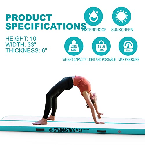 Hoexisup Inflatable Air Gymnastics Mat, Training Tumbling Mat,10Ft/13Ft/16Ft Air Tumble,Air Training Mats With Electric Air Pump For Indoor/Gym/Outdoor/Yoga/Water/School Use #TOP4