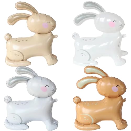 MEZHEN Hase Folienballon Ostern Luftballons Geburtstag Luftballon Folie Tiere Ballon Helium Ballons Ostern Deko Kindergeburtstag Deko Hasen Thema Geburtstag Party