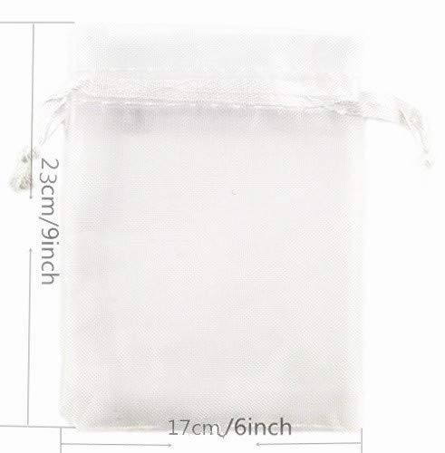 Ximkee Organza Wedding Party Favor Bags- Package Of 100 (6"X9", White) #TOP1