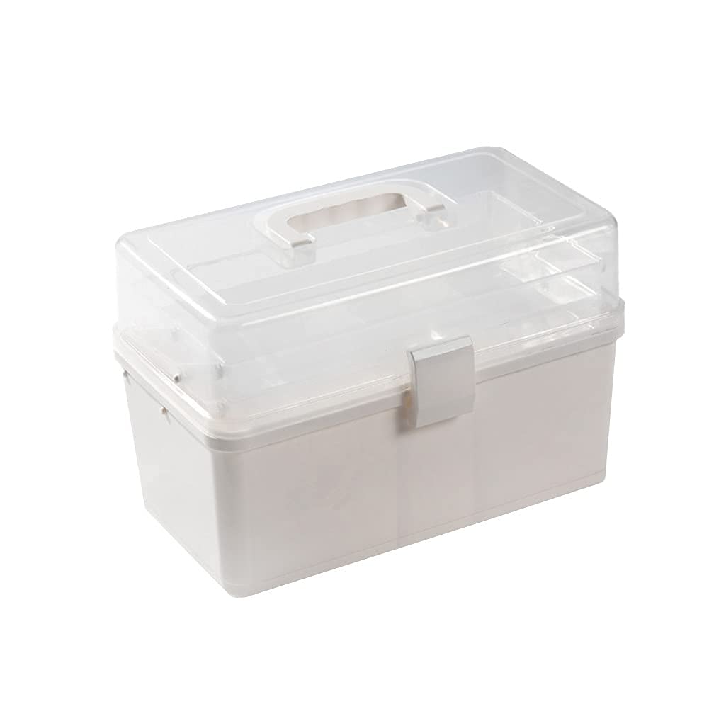 Apteczka pierwszej pomocy Puszka do przechowywania leków w domu Organizator Pudełko z przegródkami Apteczki Białe, s(White,L)