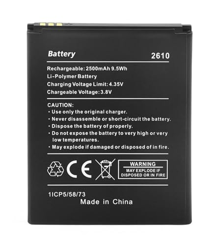 SHAWOROCE Batterie rechargeable compatible avec Wiko téléphone portable Jerry 2 3 Tommy 3 Y60 Mobile Smartphone 2610 Batterie Li-ion 2500 mAh 3,8 V