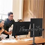 HUANUO Support de moniteur double pour écrans 13-30 pouces 22lbs Par bras 75x75mm & 100x100mm VESA | C-Clamp & Mont Grommet , y compris la gestion des câbles & USB Appui