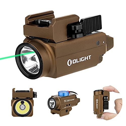 OLIGHT Baldr S 800 Lumens Compact Rail Mount Weaponlight with Green Beam and White LED Combo, Magnetic USB Rechargeable Tactical Flashlight with 1913